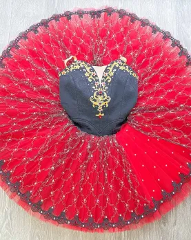 Red Don Quixote Professional Ballet Tutu Spanish Costumes Style