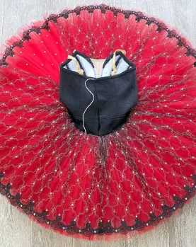 Red Don Quixote Professional Ballet Tutu Spanish Costumes Style