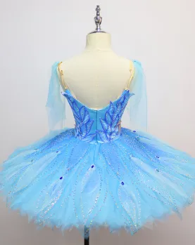 Professional Blue Bird Princess V-neck Tutu Costumes YAGP Stage