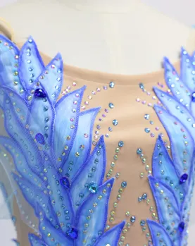 Professional Blue Bird Princess V-neck Tutu Costumes YAGP Stage