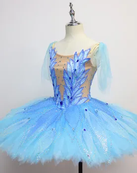 Professional Blue Bird Princess V-neck Tutu Costumes YAGP Stage