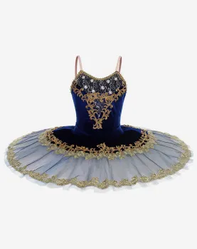 Ballet Costume Pancake Tutu White and Deep Blue