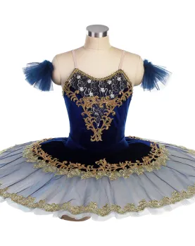 Ballet Costume Pancake Tutu White and Deep Blue