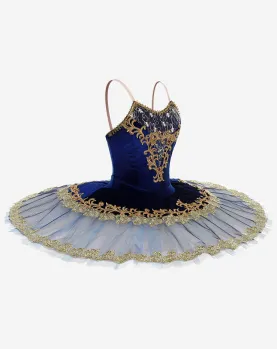 Ballet Costume Pancake Tutu White and Deep Blue