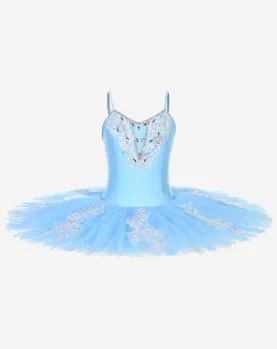 Sky Blue Ballet Tutu Dress Bluebird Variation Dance Wear Basic