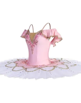 Pink White Fairy Doll Ballet Tutu Costumes Competition Dance Costume Basic