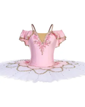Pink White Fairy Doll Ballet Tutu Costumes Competition Dance Costume Basic
