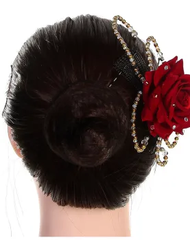 Don Quixote Professional Flower Headpieces Red / White Competition 