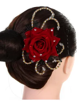 Don Quixote Professional Flower Headpieces Red / White Competition 