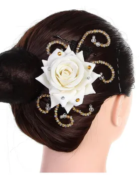 Don Quixote Professional Flower Headpieces Red / White Competition 